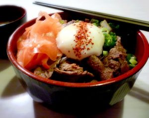 Gyudon in bowl